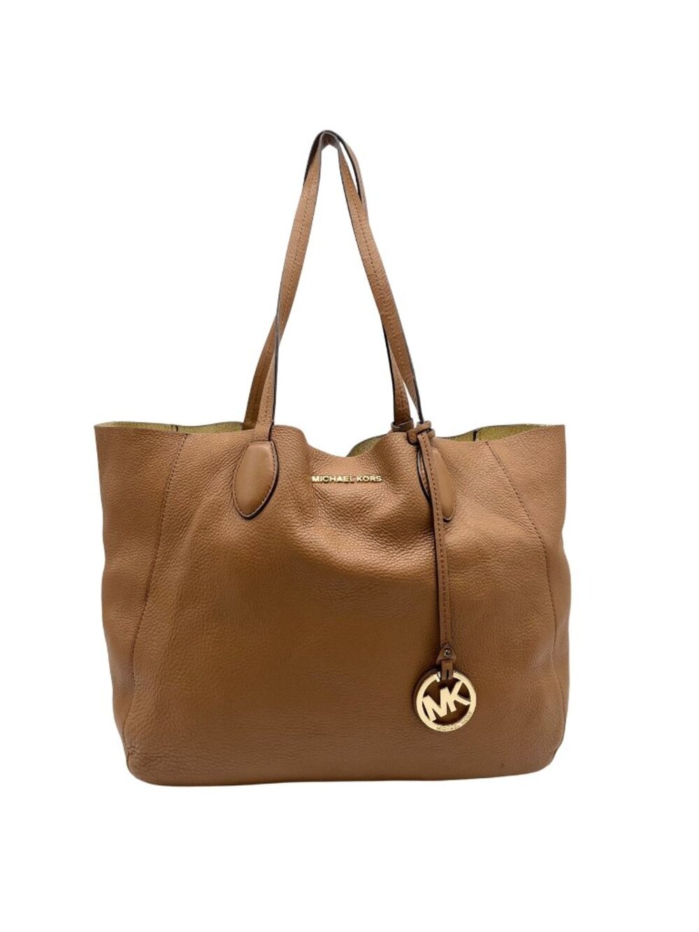 Michael Kors Camel Pebbled Leather Mae Reversible Tote Bag